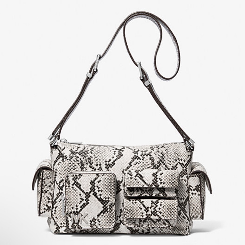 MICHAEL KORS Dakota Md Snake Embossed Leather Pocket Shoulder Bag
ALUMINUM
NWT